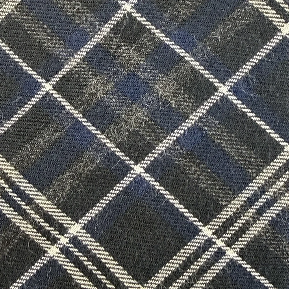 OASISS 100% Cotton Plaid Neck Tie Navy Gray Black White Windowpane NWT 59x3.1